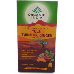 Photo of Organic India Tulsi Holy Basil Herbal Supplement Infusion Bags - Turmeric & Ginger - 50g
