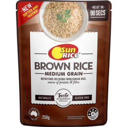 Photo of SunRice Steamed Rice Brown Medium Grain Rice 250g