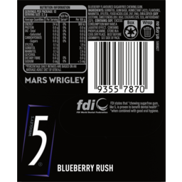 Photo of 5 Gum Blueberry Rush Sugar Free Chewing Gum 12 Pack
