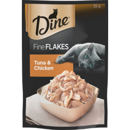 Photo of Dine Cat Food Fine Flakes Tuna & Chicken 35g