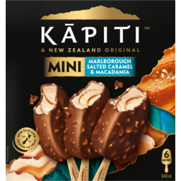 Photo of Kapiti Ice Cream Marborough Salted Caramel & Macadamia Minis 6 Pack