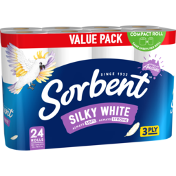 Photo of Sorbent 3 Ply Silky White Toilet Tissue - 24 Pack