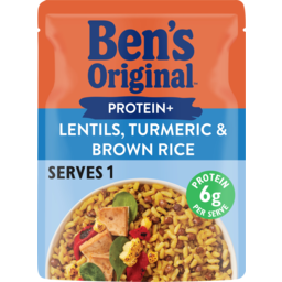 Photo of Bens Original Protein + Lentils Tumeric & Brown Rice Pouch 180g
