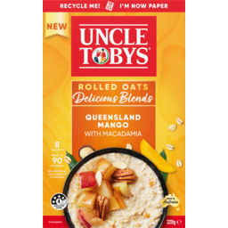 Photo of Uncle Tobys Delicious Blends Queensland Mango With Macadamia Flavour Rolled Oats Sachets 8 Pack 320g