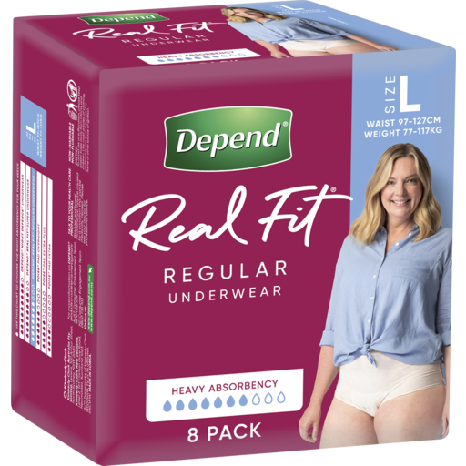 Major's IGA - Depend Real Fit Incontinence Underwear Regular Women Large 8  Pack