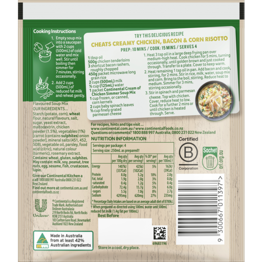Drakes Online Findon - Continental Cream Of Chicken Simmer Soup Packet 45g