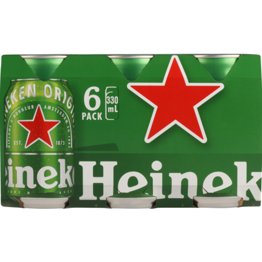 Heineken Cans 6 Pack 6 330ml West Liquor New Lynn Central 9020