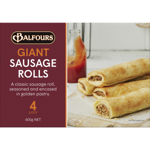 Balfours Giant Sausage Rolls 4 Pack 600g - Drakes Online Shopping ...