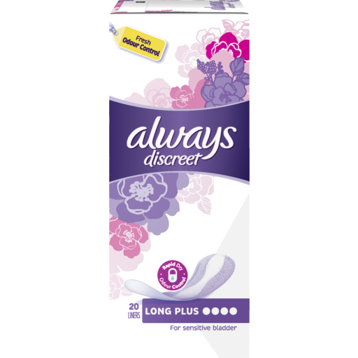 Drakes Online McDowall - Always Discreet For Sensitive Bladder Long Plus  Incontinence Liners 20 Pack