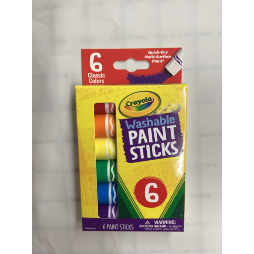 Crayola Paint Sticks, Washable, Classic Colors - 6 paint sticks