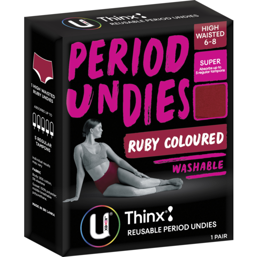 IGA Queens - U by Kotex Thinx Period Underwear Ruby High Waisted Size 6-8