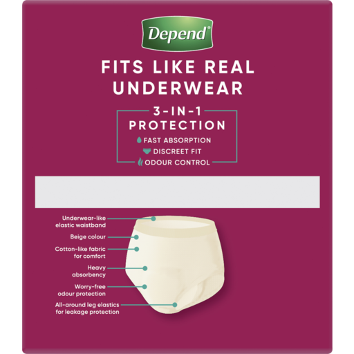 Buy Depend Real Fit Underwear Womens Continence Pants Large online