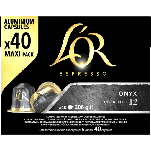 FreshChoice Barrington - L'OR ONYX Coffee Capsules Intensity 12 - 40 pack -  Compatible with your Nespresso® * Coffee Machines