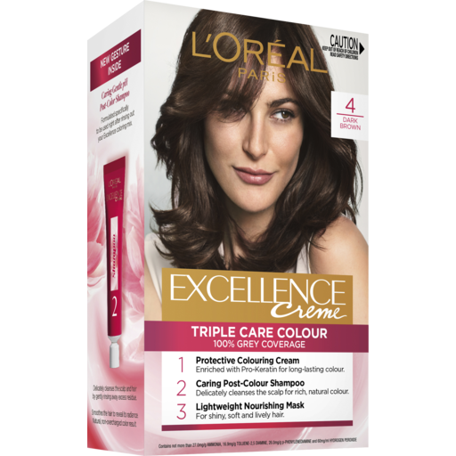 L'oréal Paris L'oréal Excellence Crème 4 Dark Brown Hair Colour - Shop ...