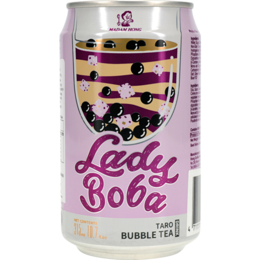 Bubble Tea Lady Boba Taro 315ml Madam Hong - Empório Daruma