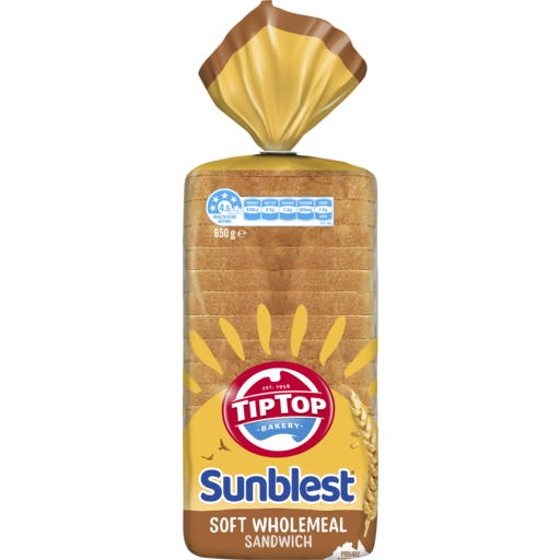 Supabarn Crace - Tip Top Sunblest Soft Wholemeal Sandwich