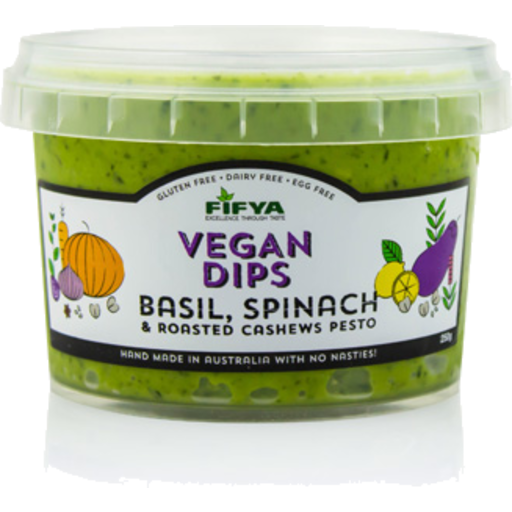 Fifya Vegan Dips Basil, Spinach & Roasted Cashews Pesto 250gm - Mount ...