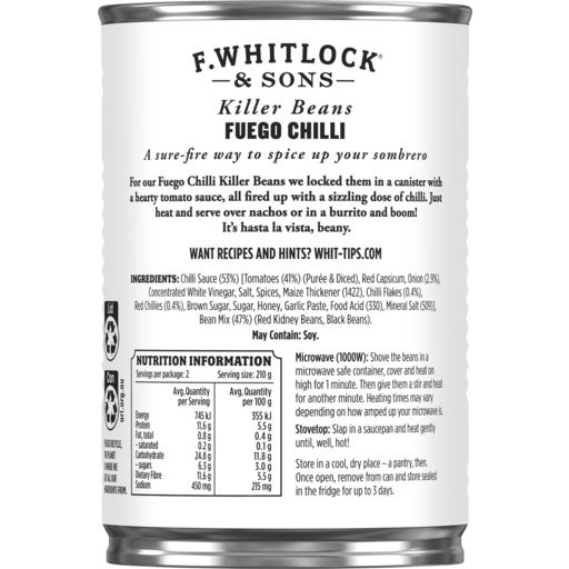 FoodWorks Inverloch - F. Whitlock & Sons® Killer Beans Fuego