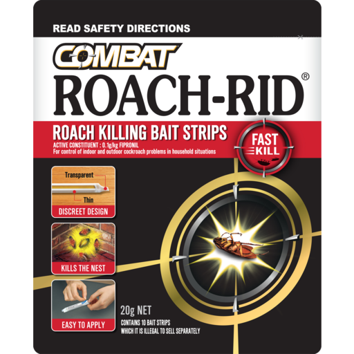 Tucker Fresh IGA Kinross - Combat Roach Bait Strips with Fast Kill Action,  Pest control Insecticides, 20g, 10 Pack 20g