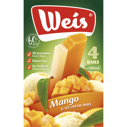 Weis Mango & Ice Cream Bars 4 Pack 280ml - Drakes Online Shopping ...