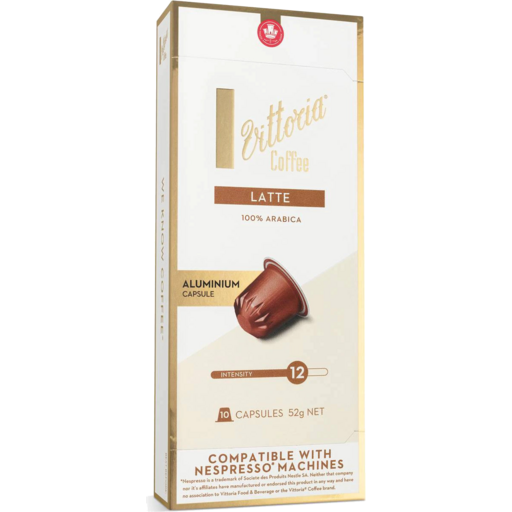 Piedimonte's Supermarket - Vittoria Coffee Compatible* Aluminium Latte  Capsules 52gm 10's