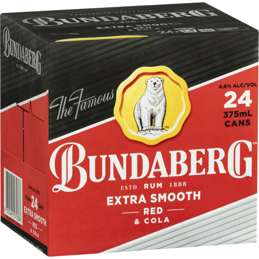 Bundaberg Extra Smooth Red Rum & Cola 24 Pack 375mL