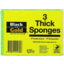 Photo of Black & Gold Thick Sponges 3pk