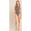 Photo of BOODY BASIC Ribbed Boat Neck Bodysuit Taupe L