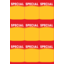 Photo of Shelf Talker, WSR Generic, A4 9up (3x3), Special, 250 sheets, Red Special