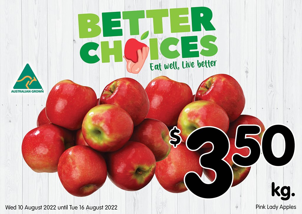 Image of Pink Lady Apples at $3.50kg