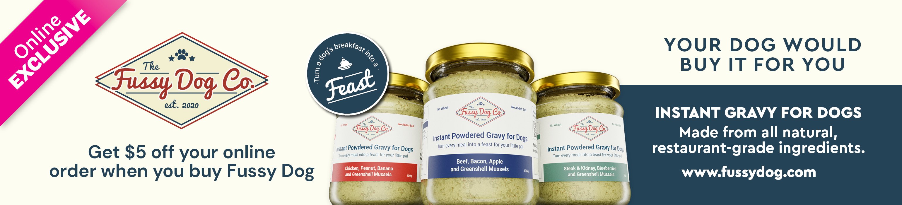 Fussy Dog co Instant Gravy for Dogs