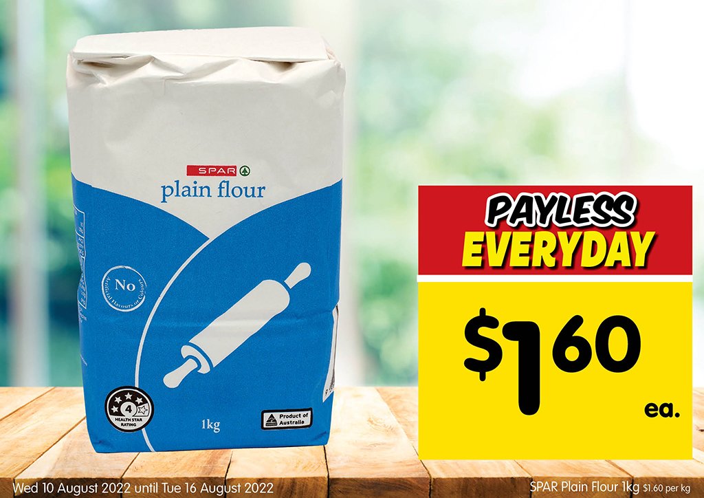 Image of SPAR Plain Flour 1kg at $1.60 each
