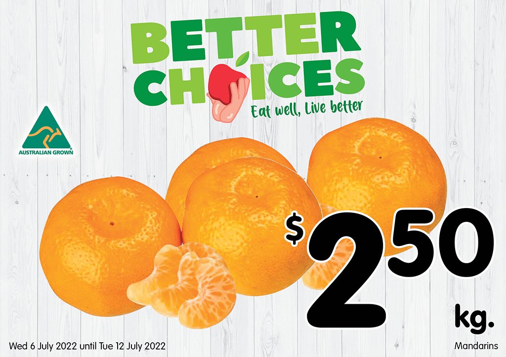 Image of Mandarins at $2.50 kg