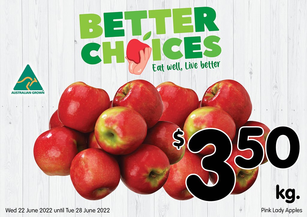 Image of Pink Lady Apples at $3.50 kg