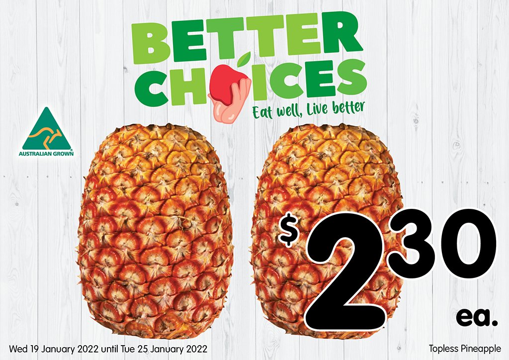 Image of Topless Pineapple at $2.30 each