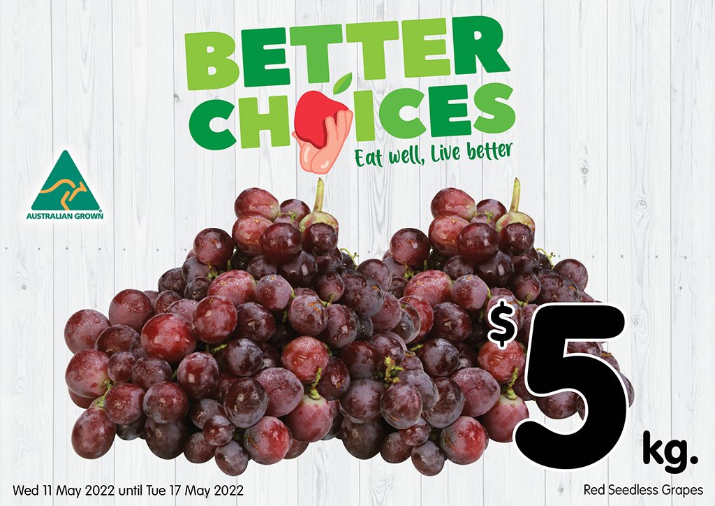 Image of Red Seedless Grapes at $5.00 per KG