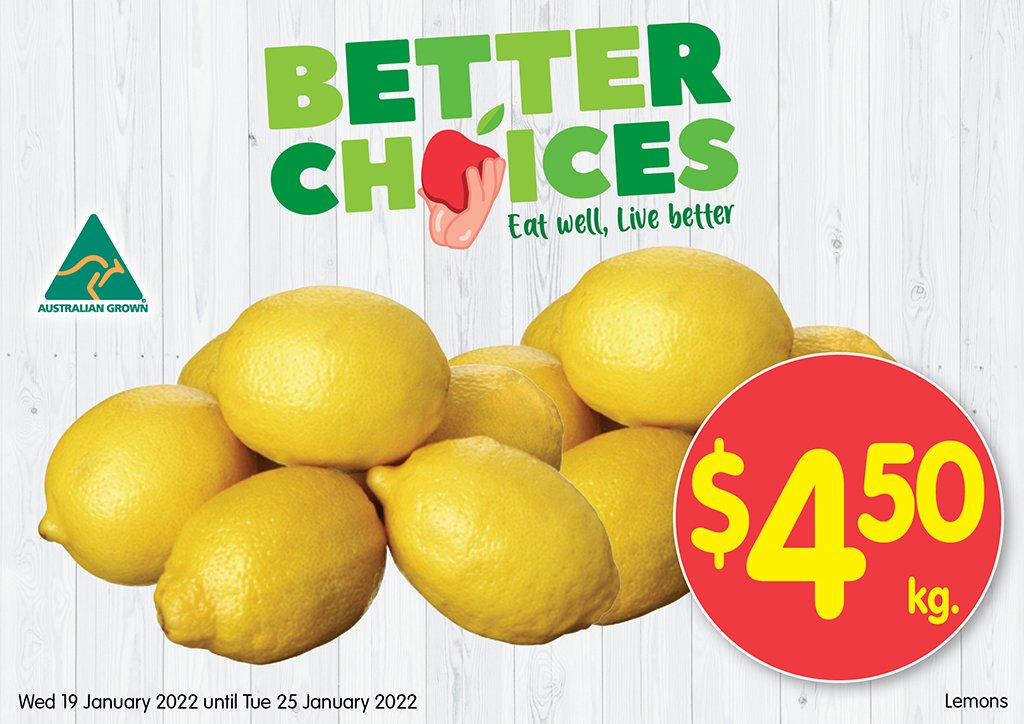 Image of Lemons at $4.50 per kg