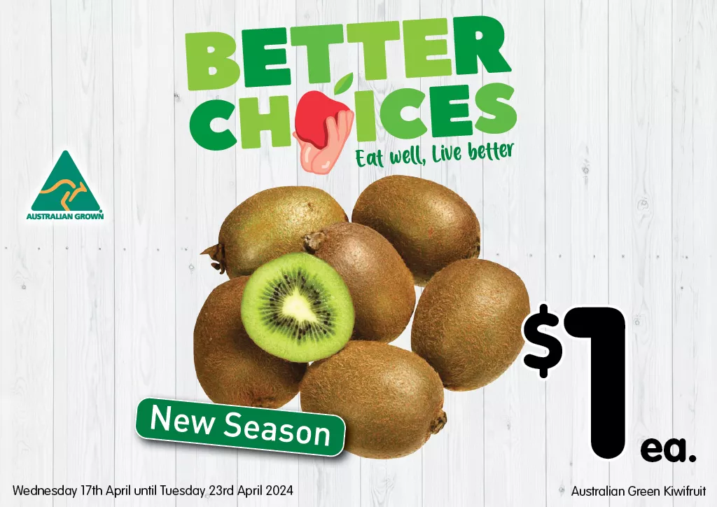 Australian Green Kiwifruit at $1 each