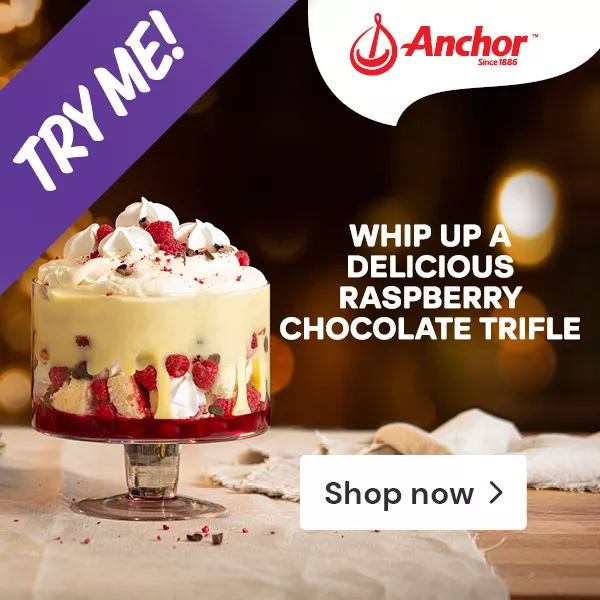 Whip up a Raspberry Chocolate Trifle with Anchor 