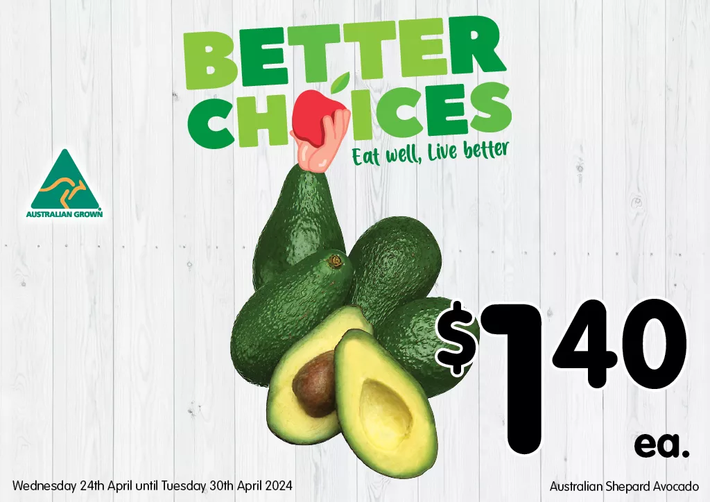 Australian Shepard Avocado at $1.40 each