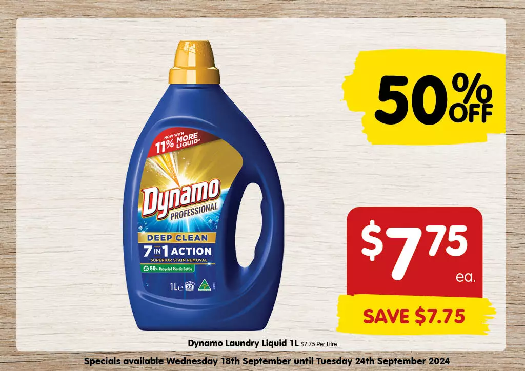 Dynamo Laundry Liquid 1L at $7.75 each 