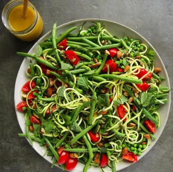 Green Bean, Mint & Zucchini Noodle Salad
