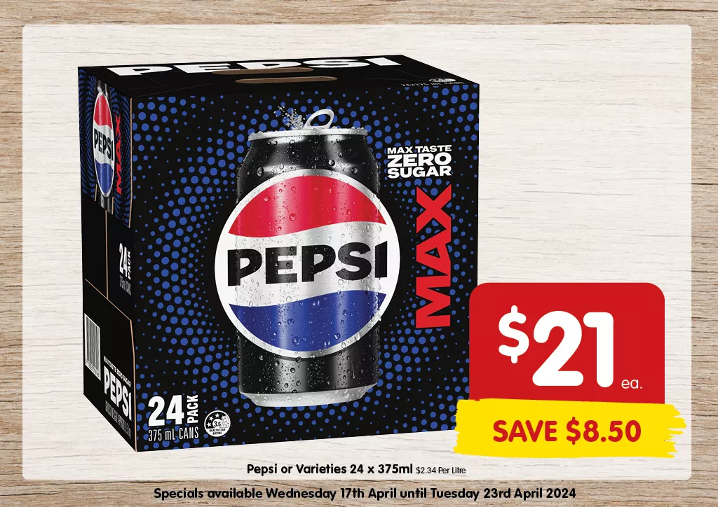 Pepsi or Varieties 24 x 375ml at $21 each