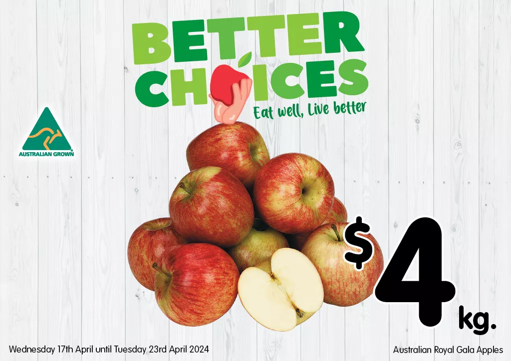 Australian Royal Gala Apples at $4 per kg