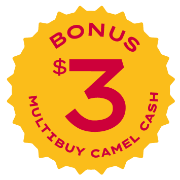 Bonus $3 Camel Cash with Multibuy